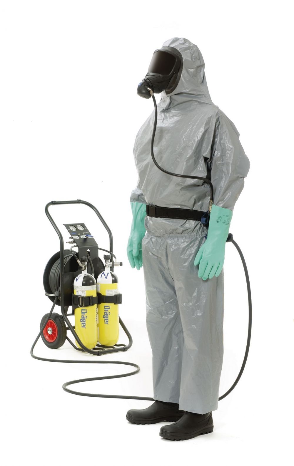 Kompakte, mobile Atemluftquelle für den Anschluss von 1 -2 Druckluft-Schlauchgeräteträger